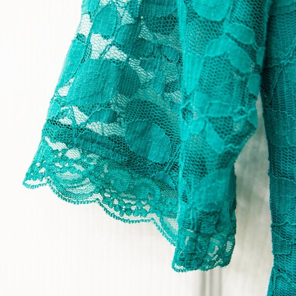 Dorothy Perkins Knee-Length Teal Lace Cocktail Dress, size 10 - Picture 6 of 10